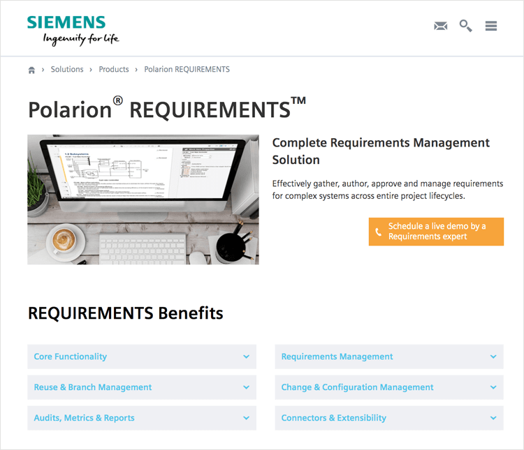 polarion by siemens for managing requirements