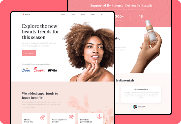 beauty products ecommerce template