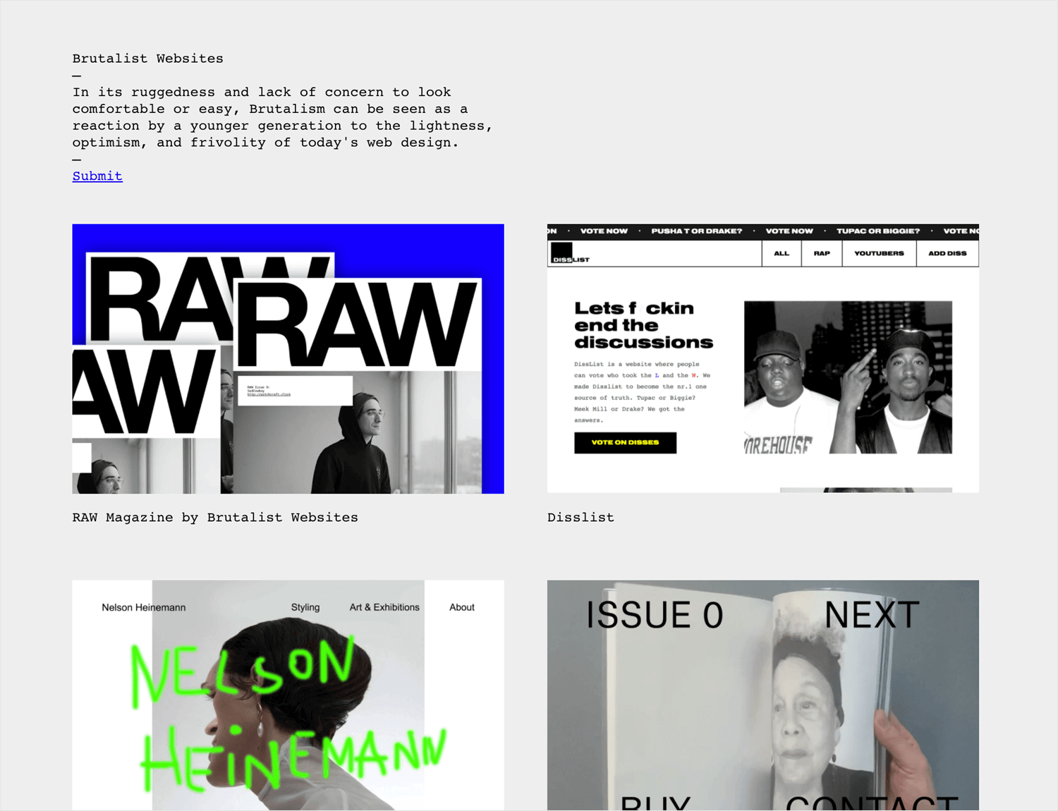 brutalist websites as source of web design inspiration