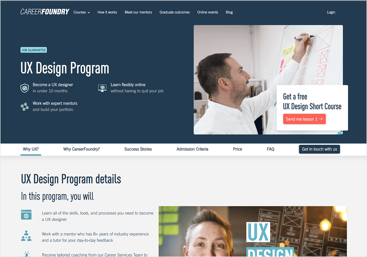 Online UI/UX design course at CareerFoundry