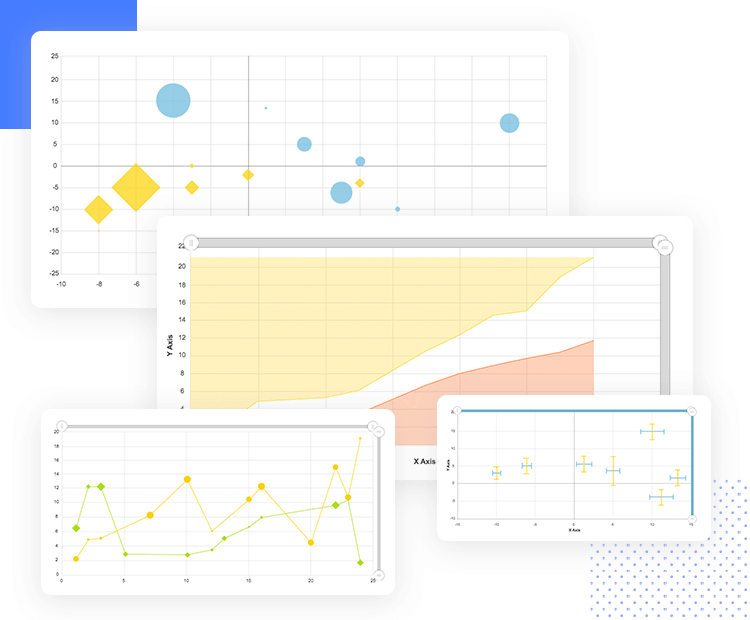 Charts UI kit for dashboard design - XY and bubble