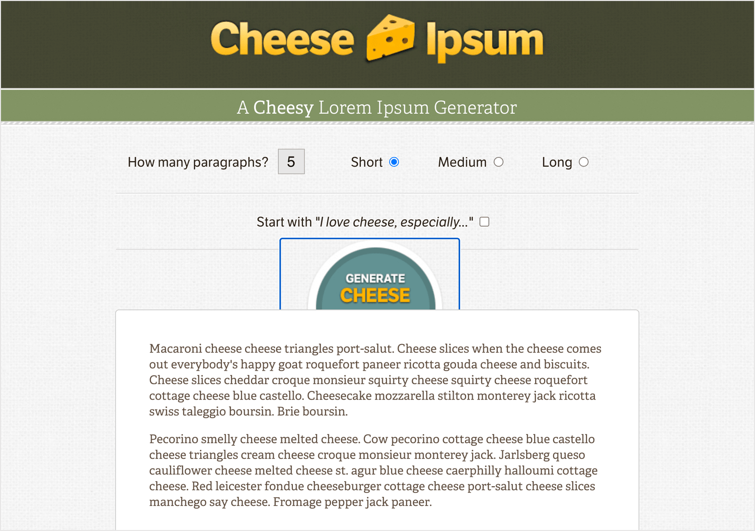 alternative to lorem ipsum: cheese ipsum