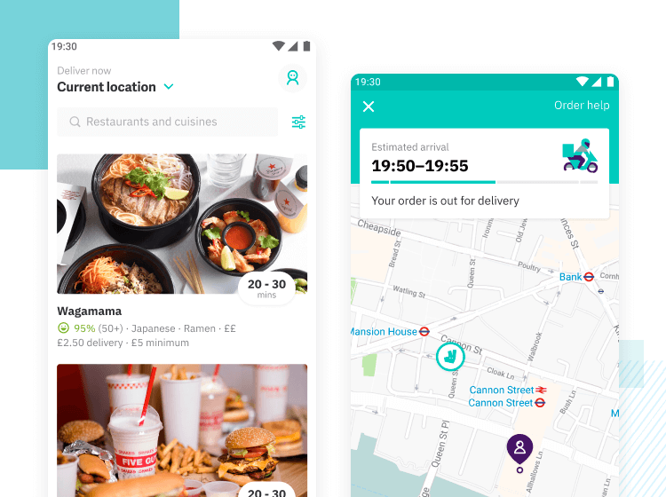 deliveroo as example of mobile interaction
