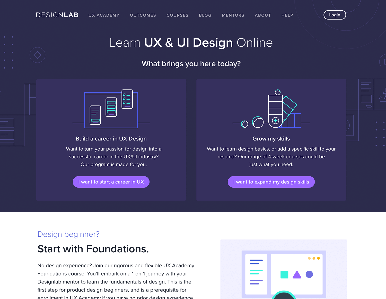 Online UI/UX design course at Designlab