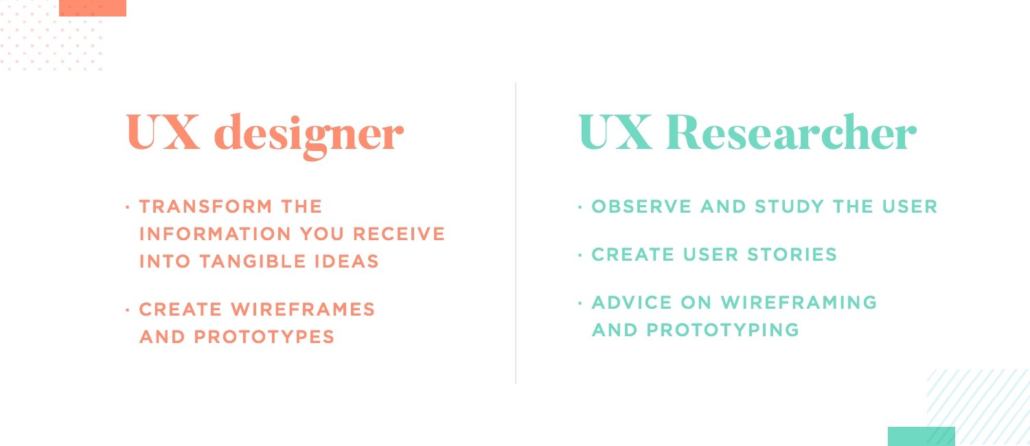 differences between ux researcher and ux designer