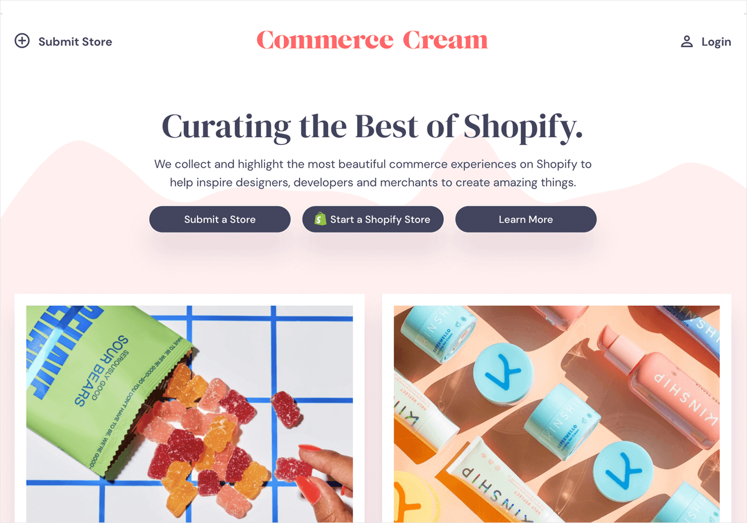 ecommerce cream as place for web design inspiration