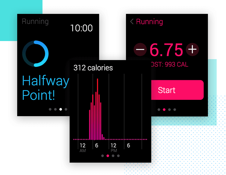 screens from fitness app for apple watch with ui kit