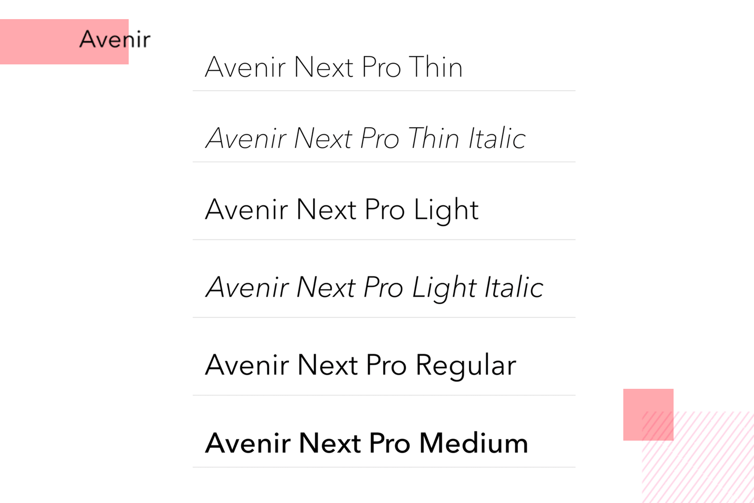 Fonts for mobile apps - Avenir Next