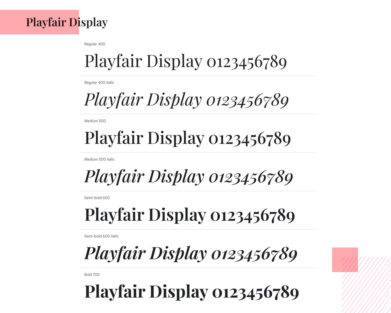 Fonts for mobile apps - Playfair Display