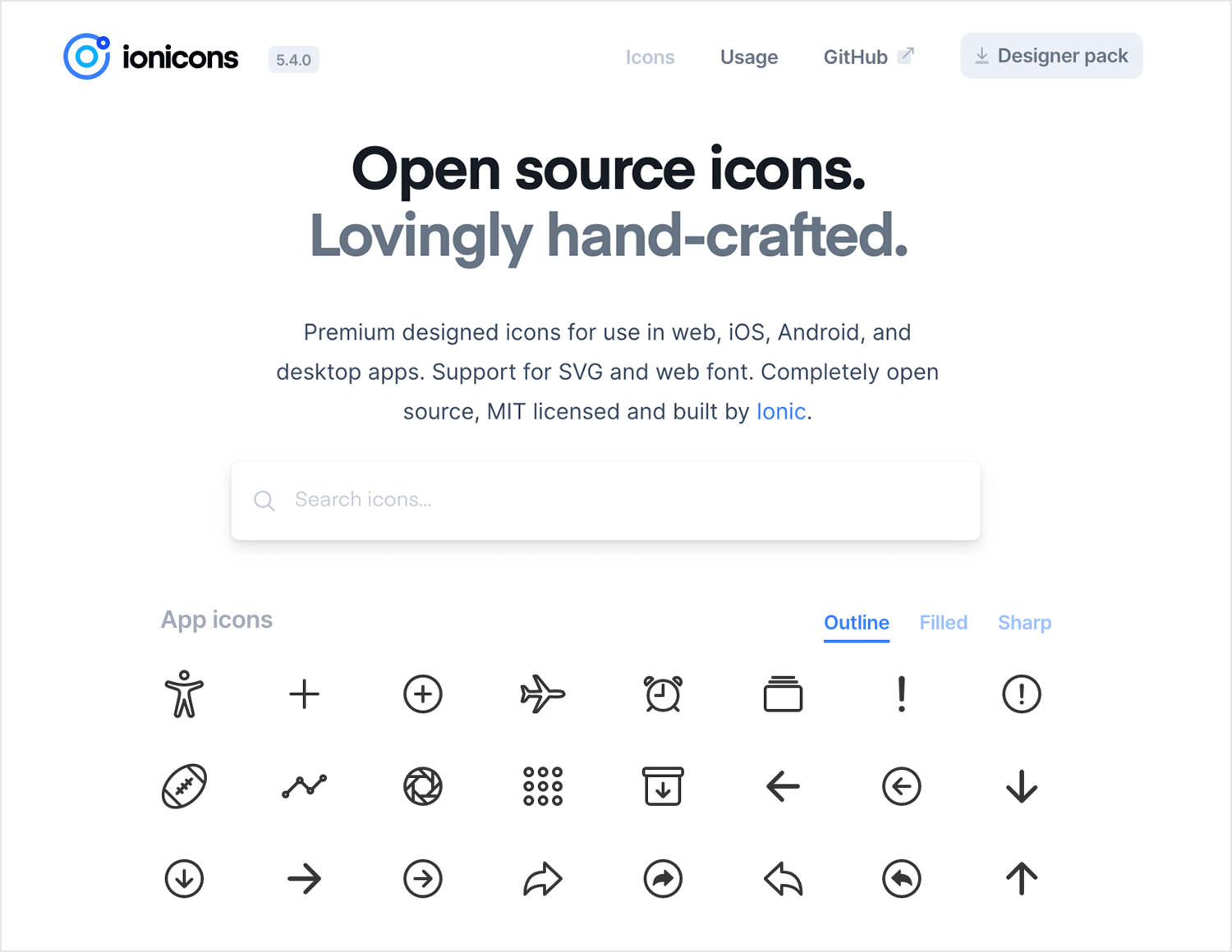 Free app icons to download - Ionicicons