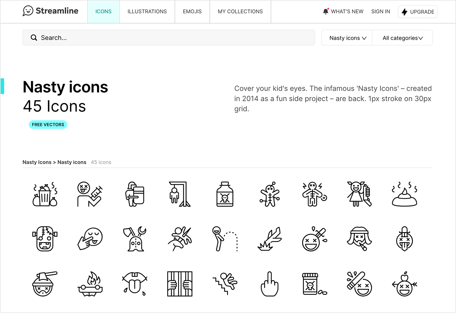 Free website icons to download - Nasty Icons