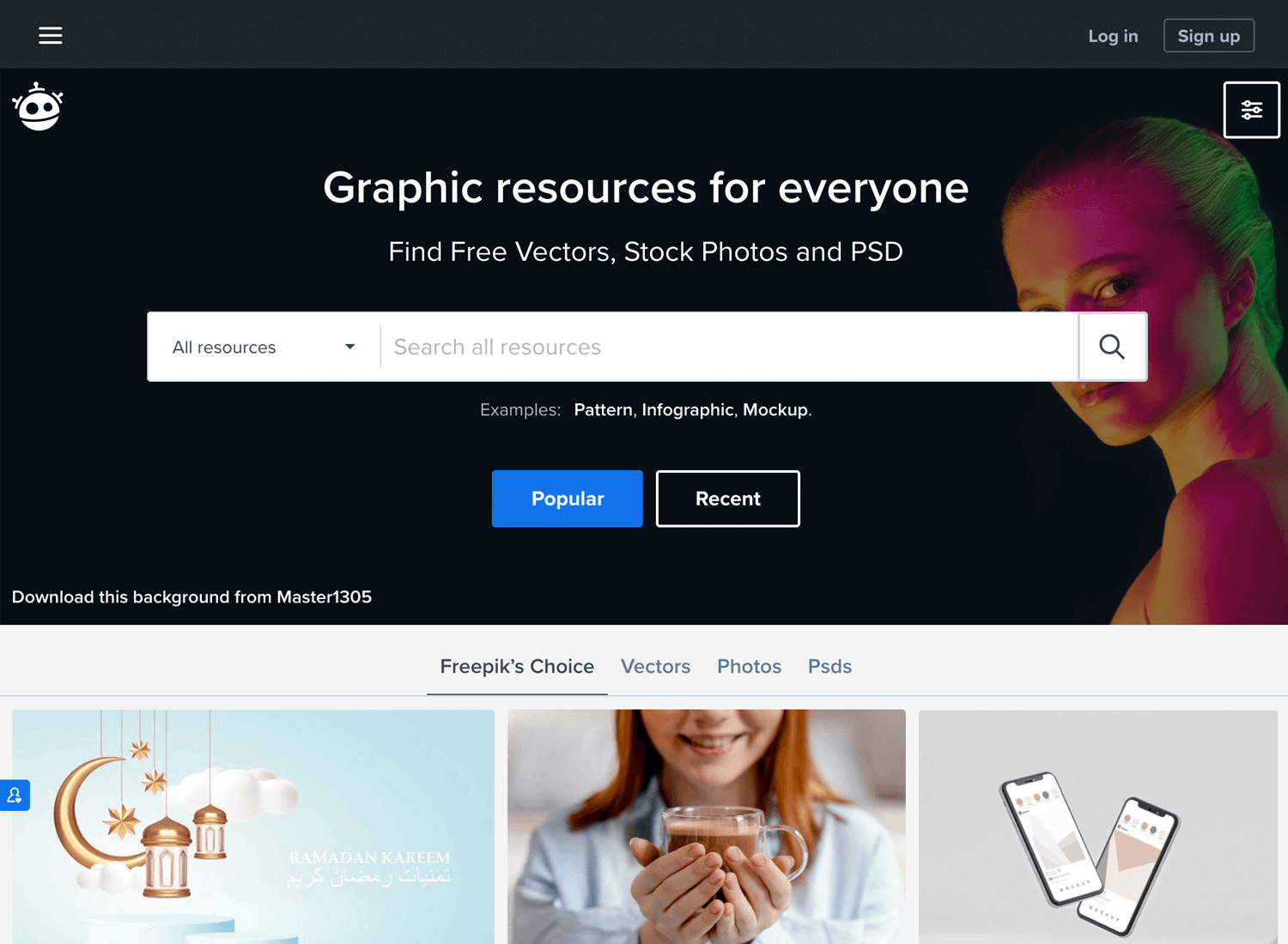 freepik as place for free resources
