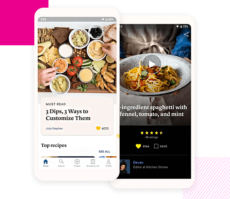 example of mobile interaction - kitchen stories
