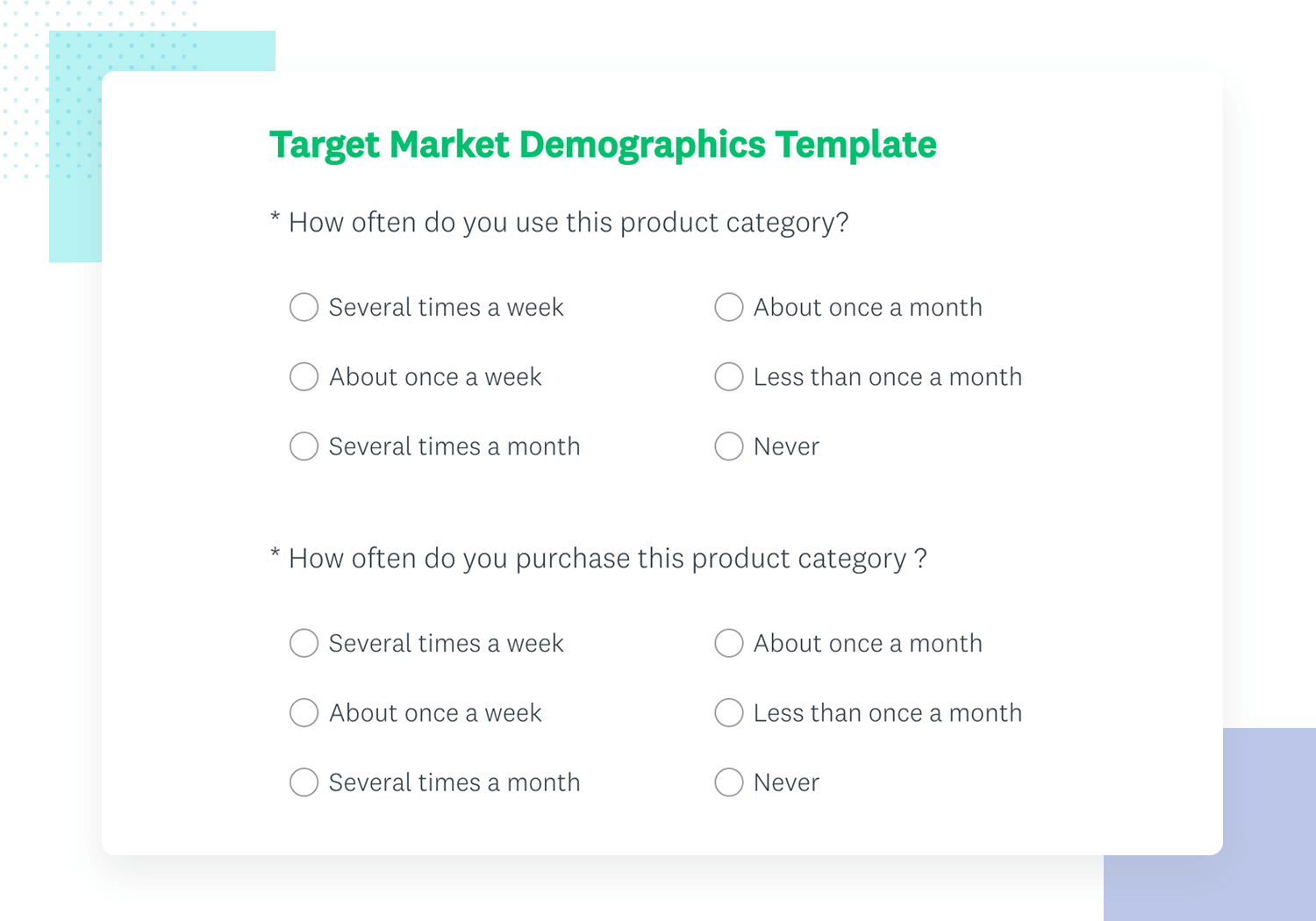 example of market demographics survey template
