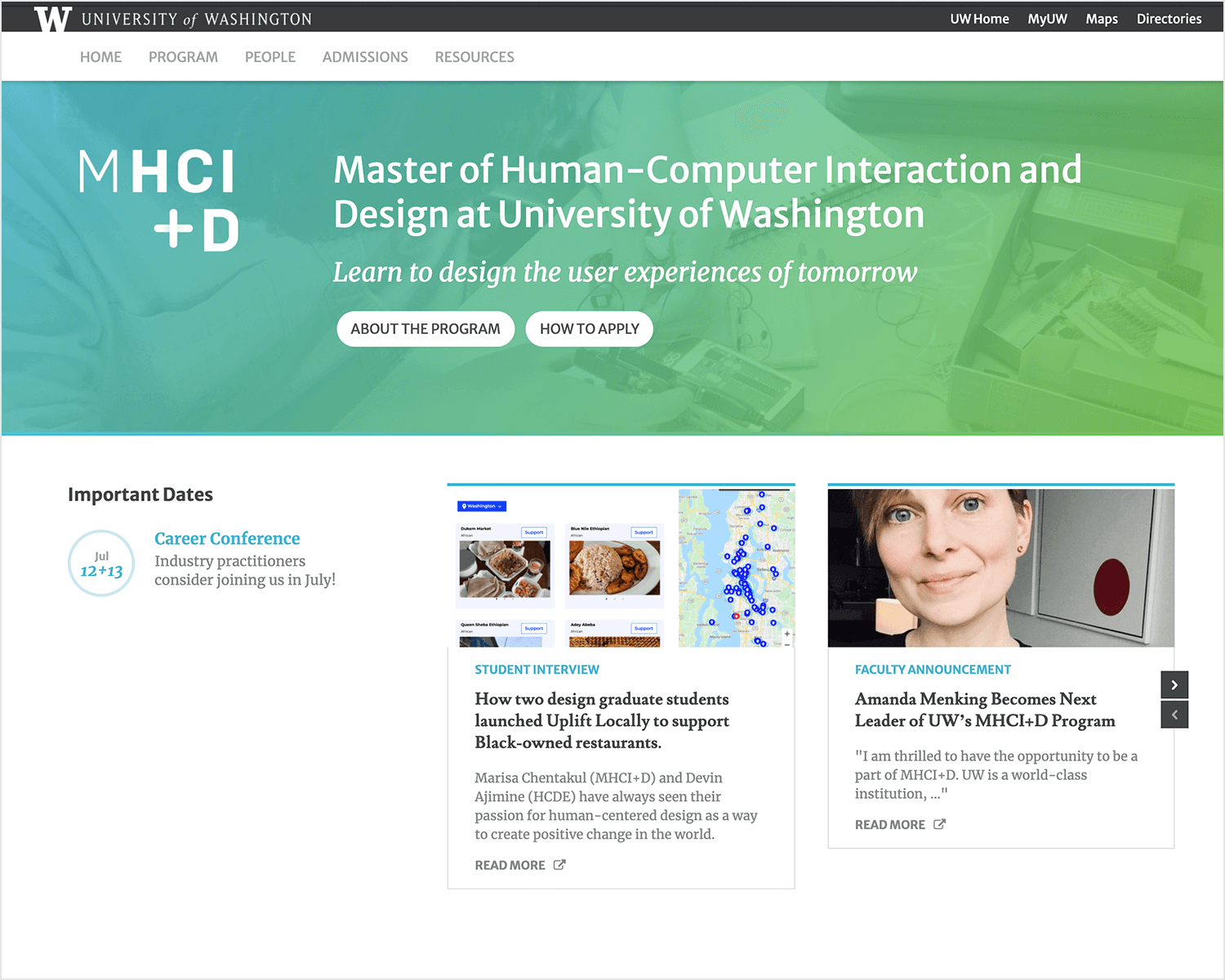 masters degree in human interaction design at seattle