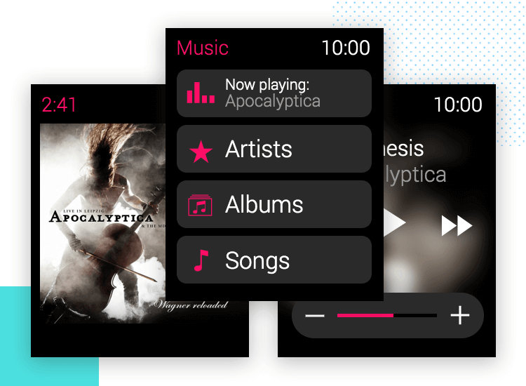 music app for apple watch with ui kit