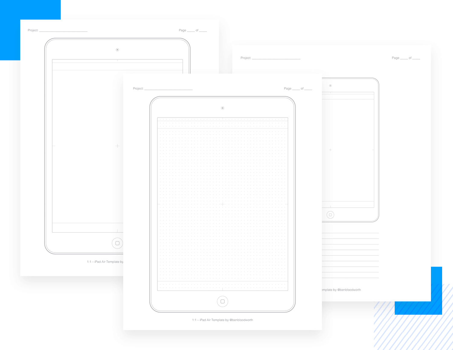 Paper prototyping templates for iPad Air