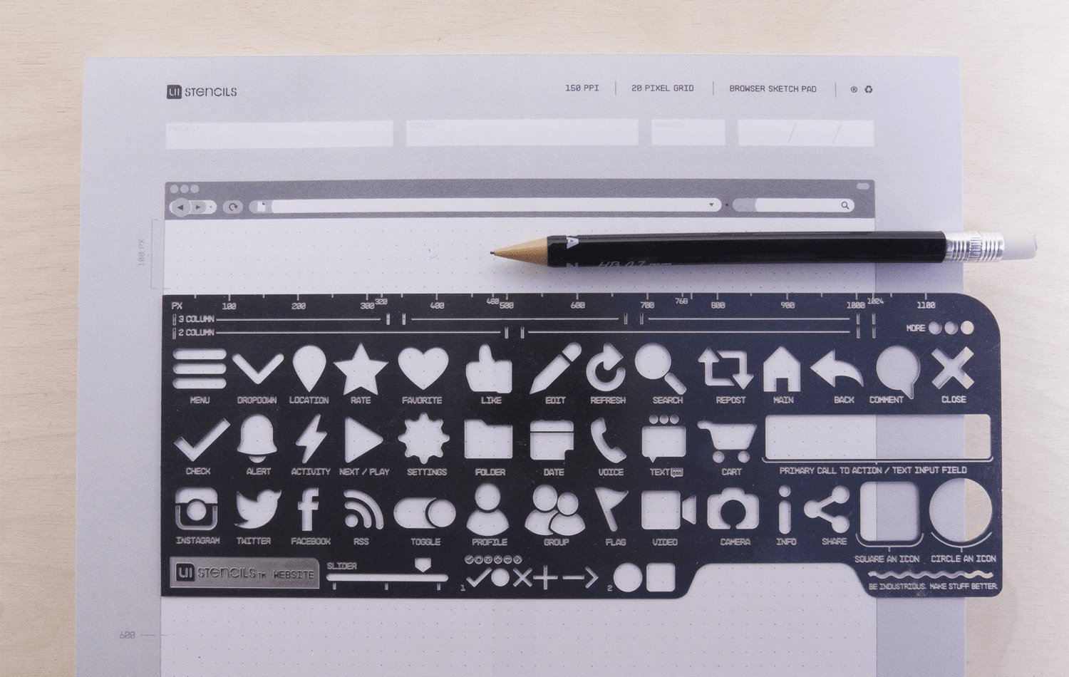 Paper prototyping templates - UI stencil