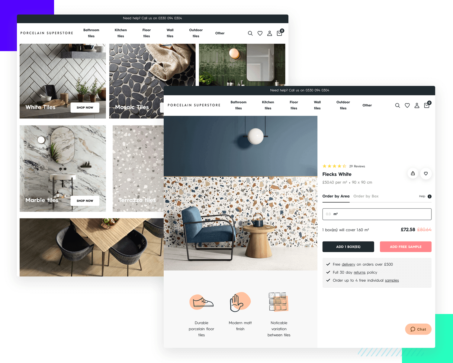porcelain superstore as example of ecommerce ui design