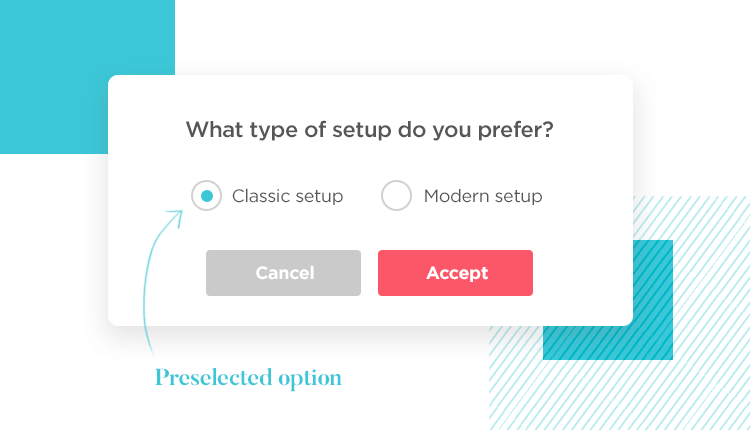 using preselected options for complex settings