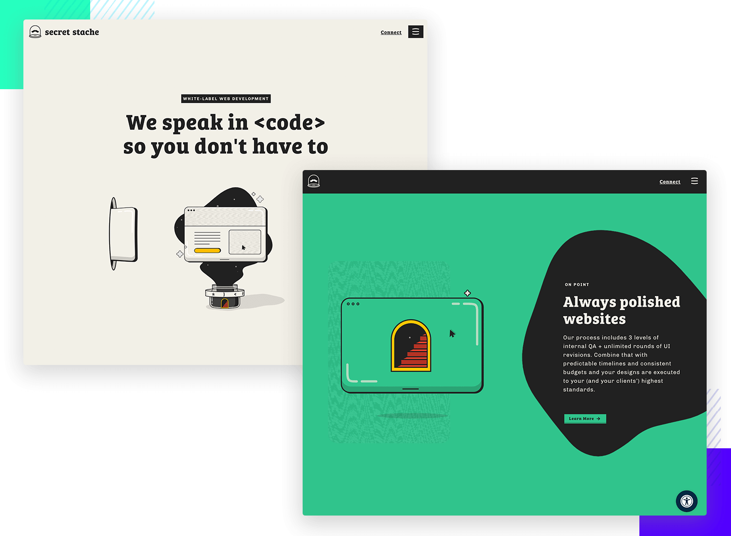 secret stash as ui design website example