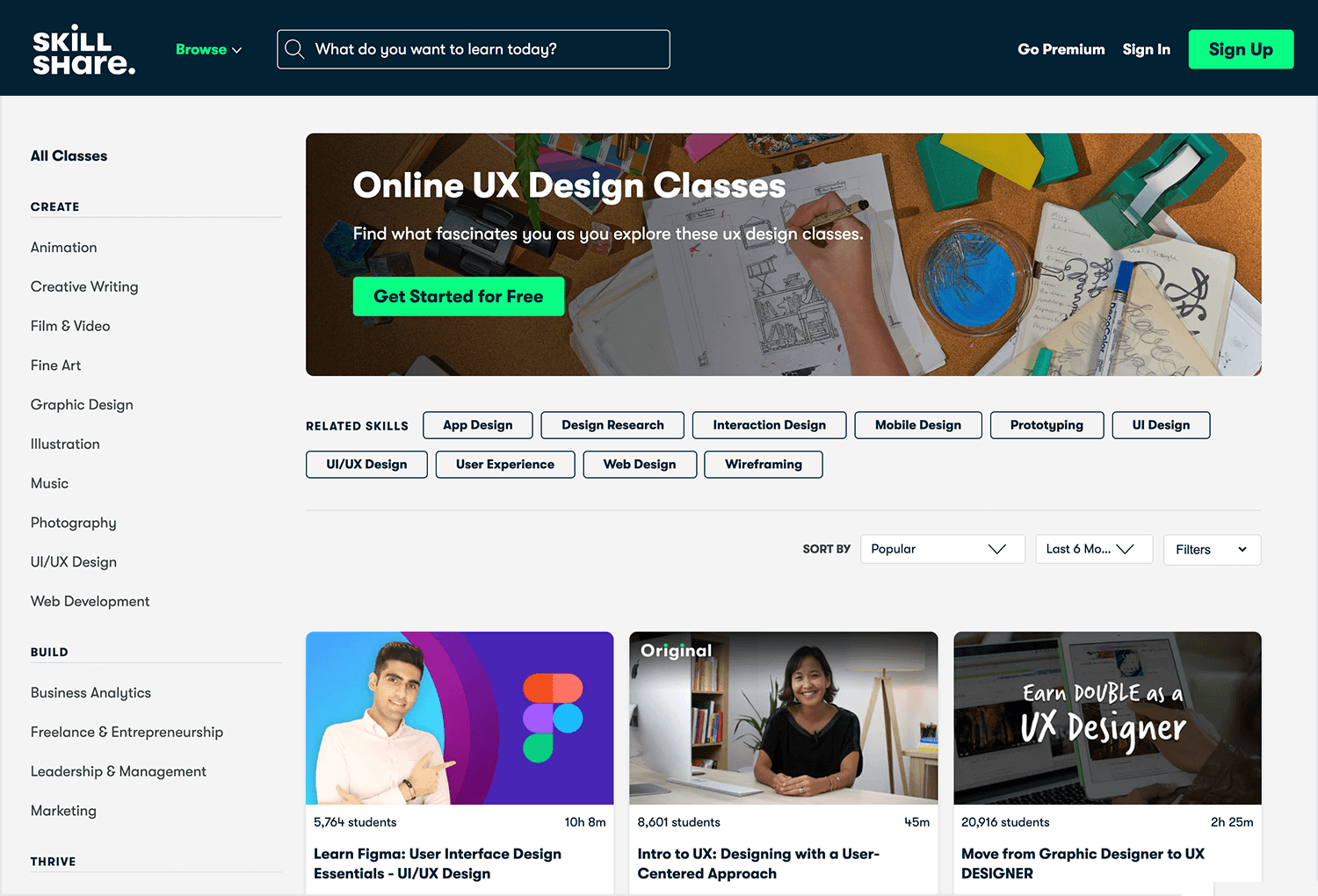 Online UI/UX design course on Skillshare