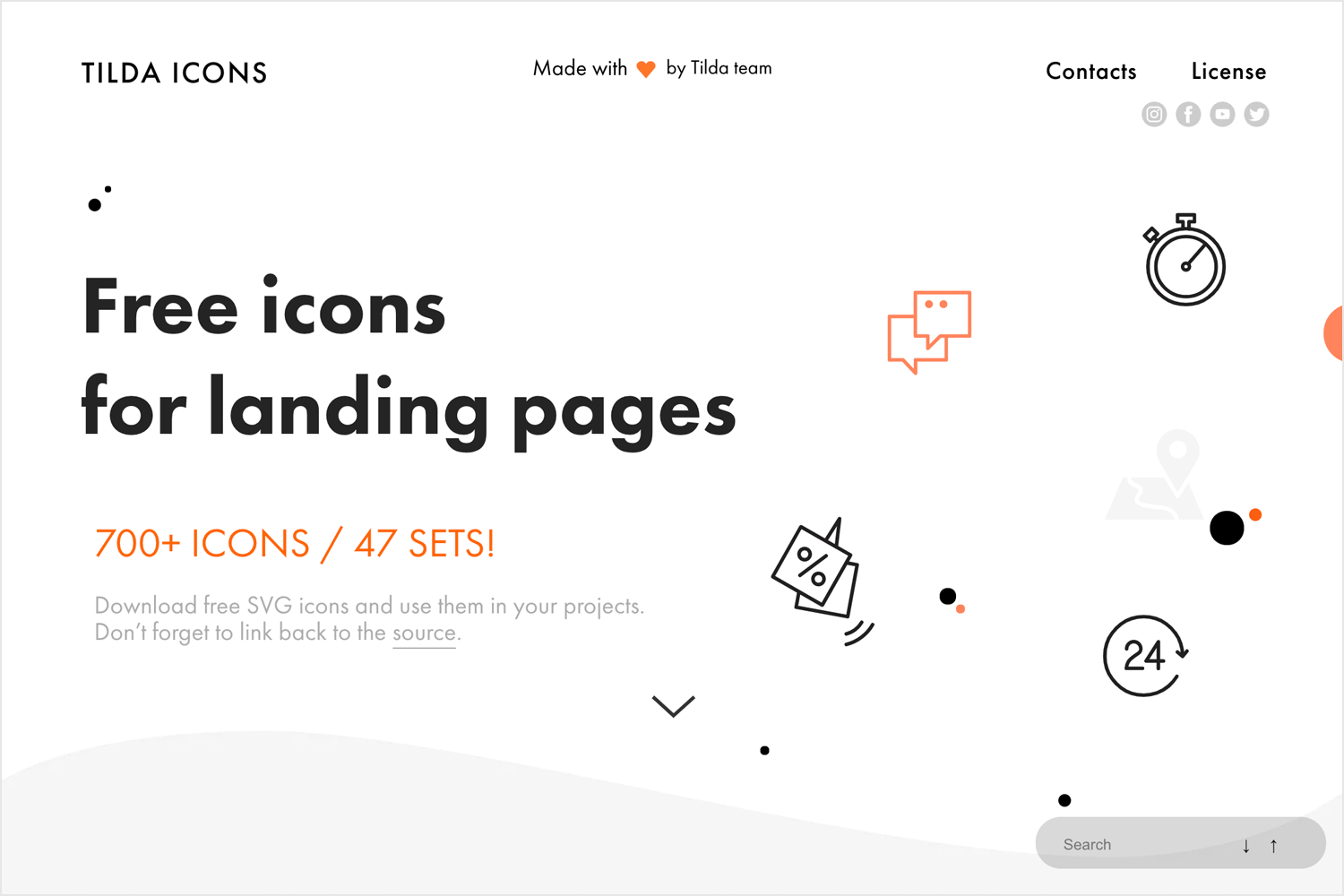 tilda publishing as a place for free icons