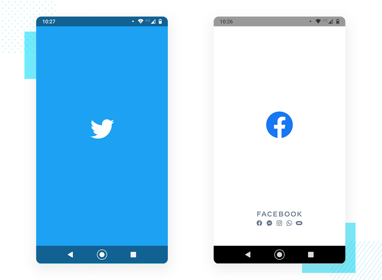 Twitter and Facebook - 20 inspiring splash screens