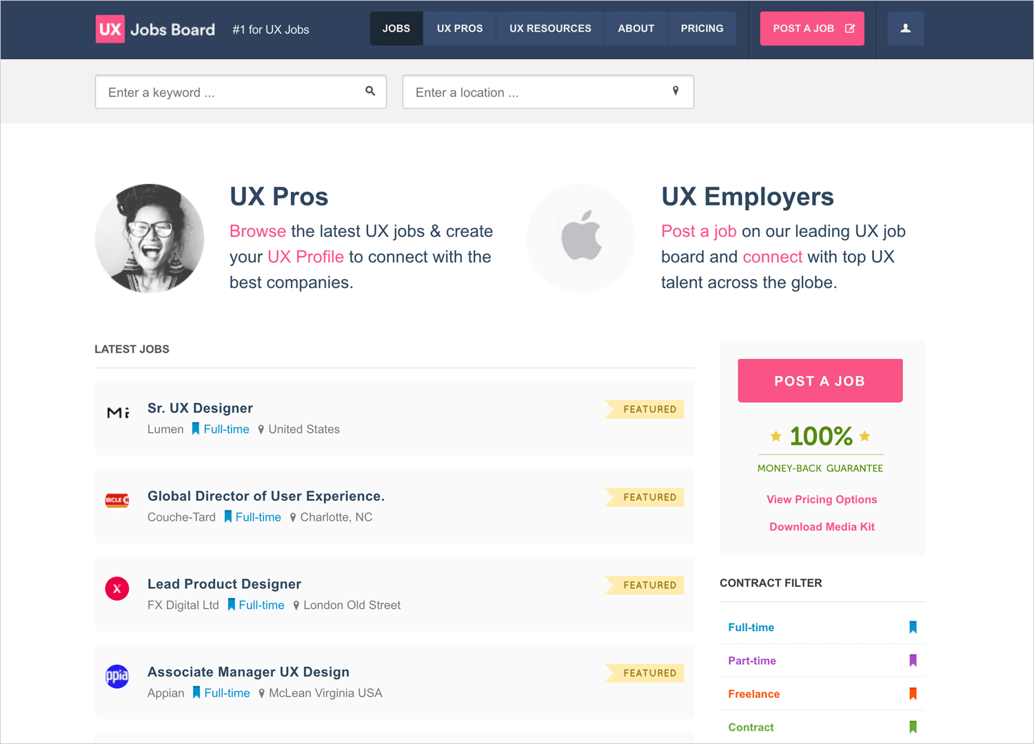 ux design jobs board as place to find design gigs