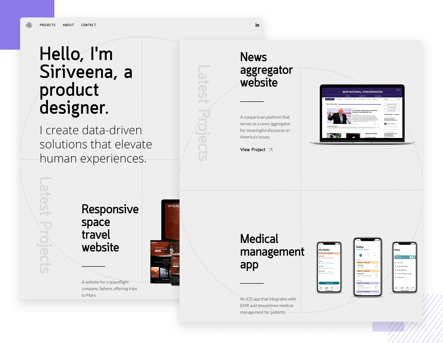 ux design portfolio example with great visual balance