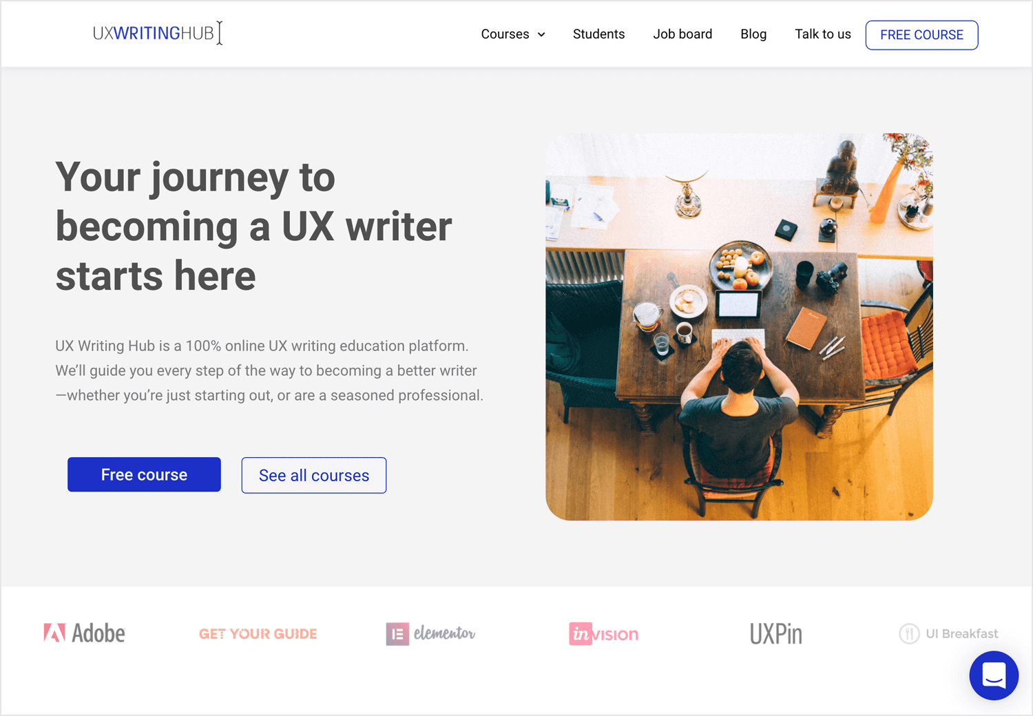 UX writing Hub course