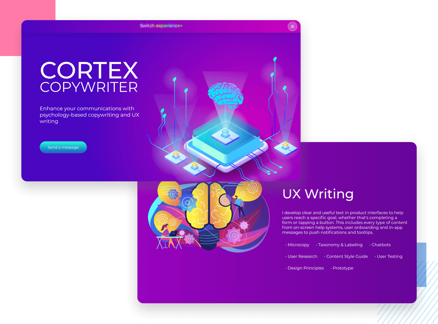 UX writing portfolio - Cortex Copywriter