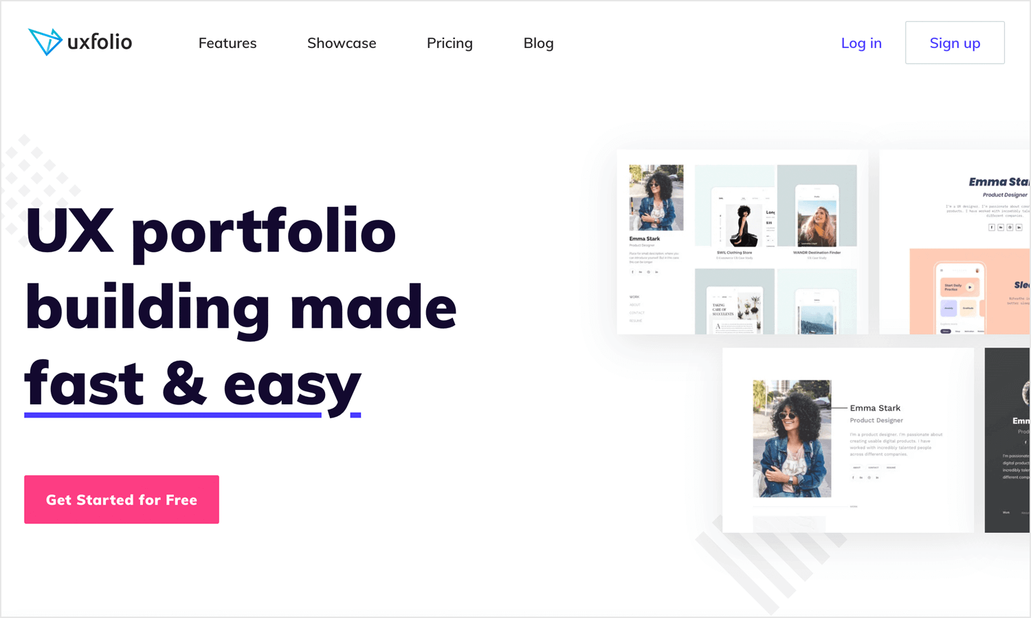 uxfolio as great website for ux portfolios