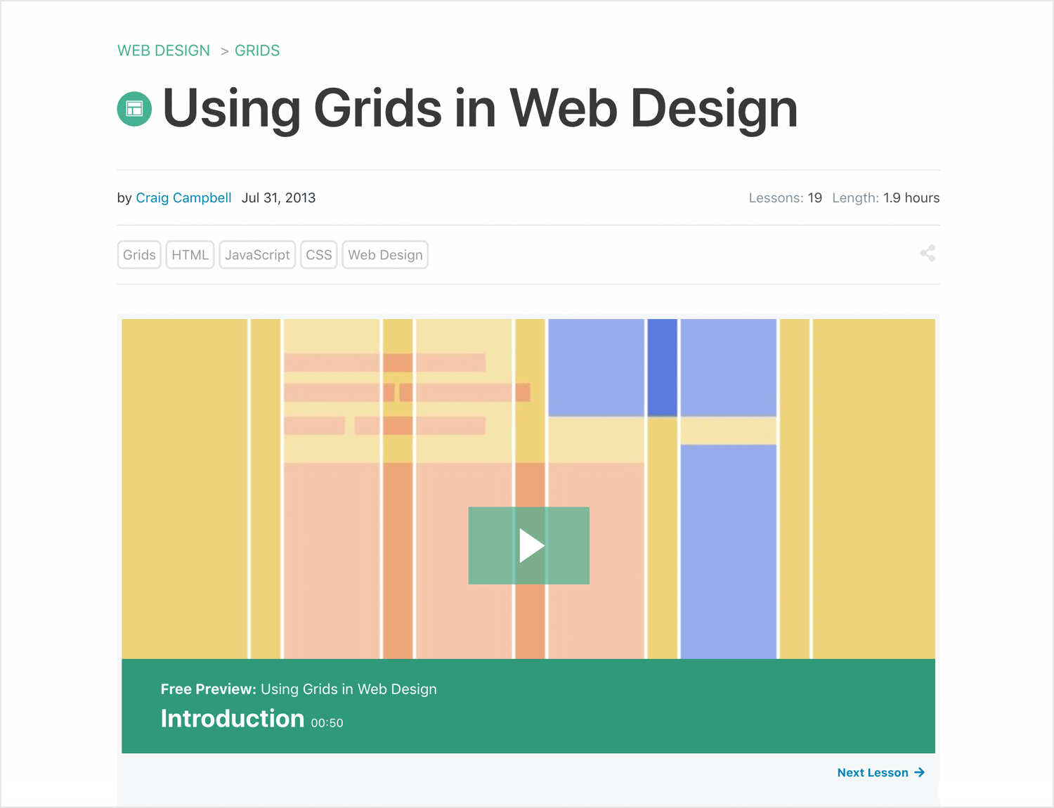 web design tutorial on how to use grids