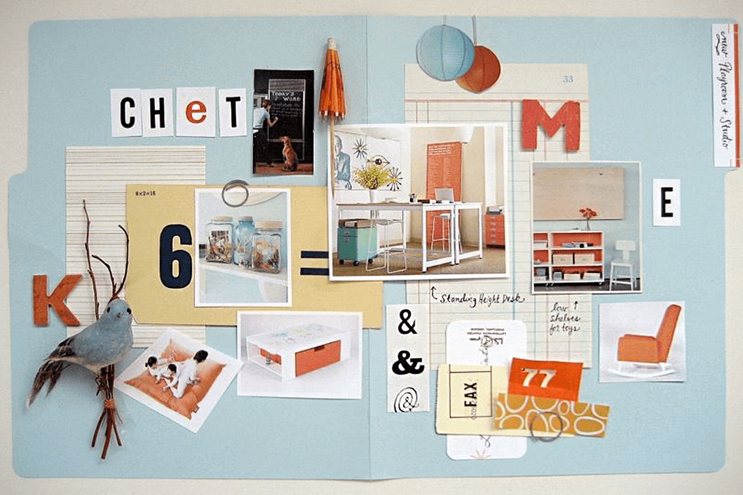 Physical mood board example