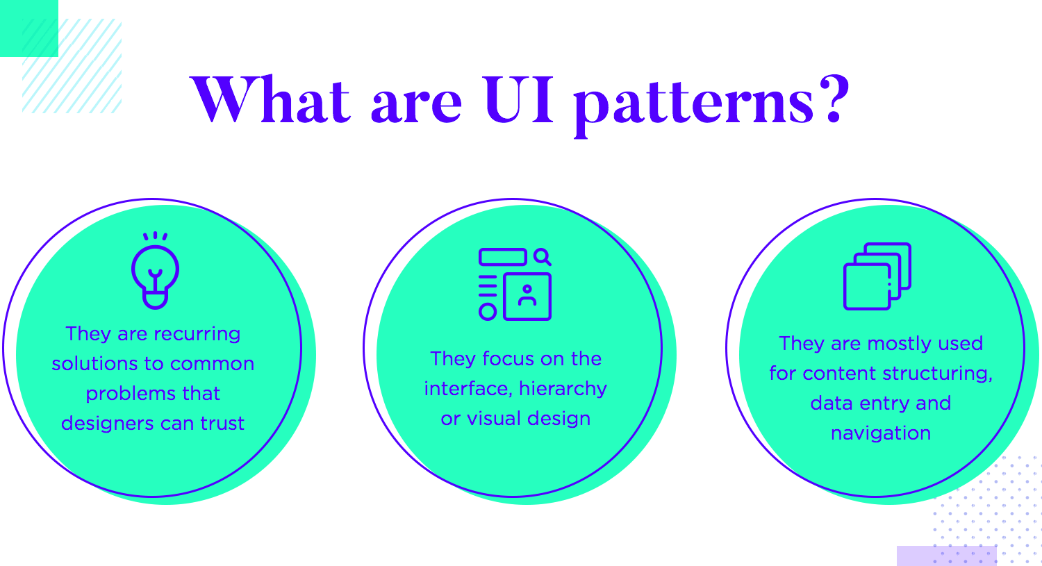 diagram representing what UI patterns are