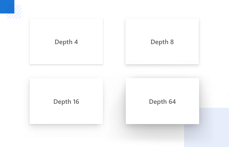 Windows 10 UI kit - fluent design depth rules