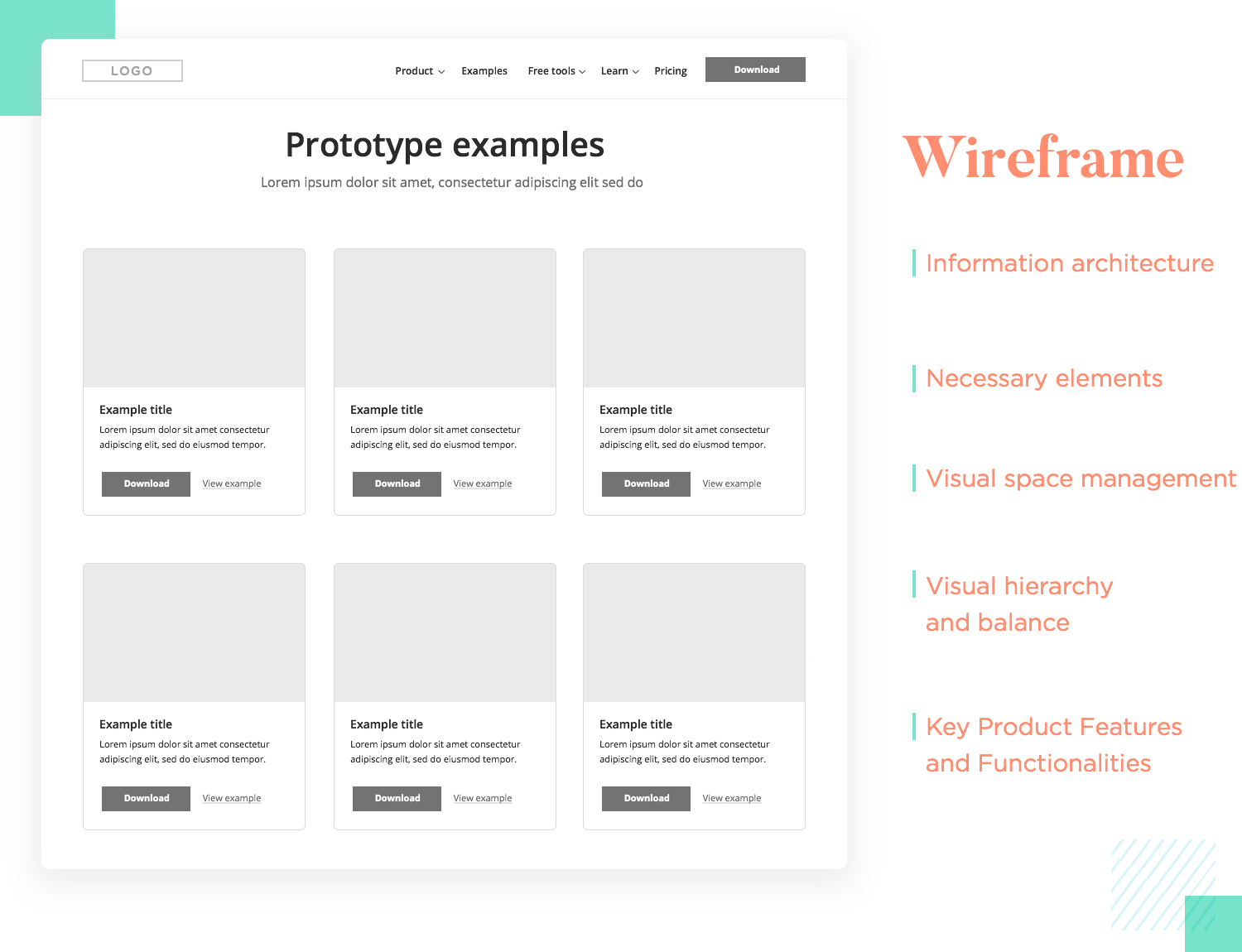 wireframing and layout as part of UI design