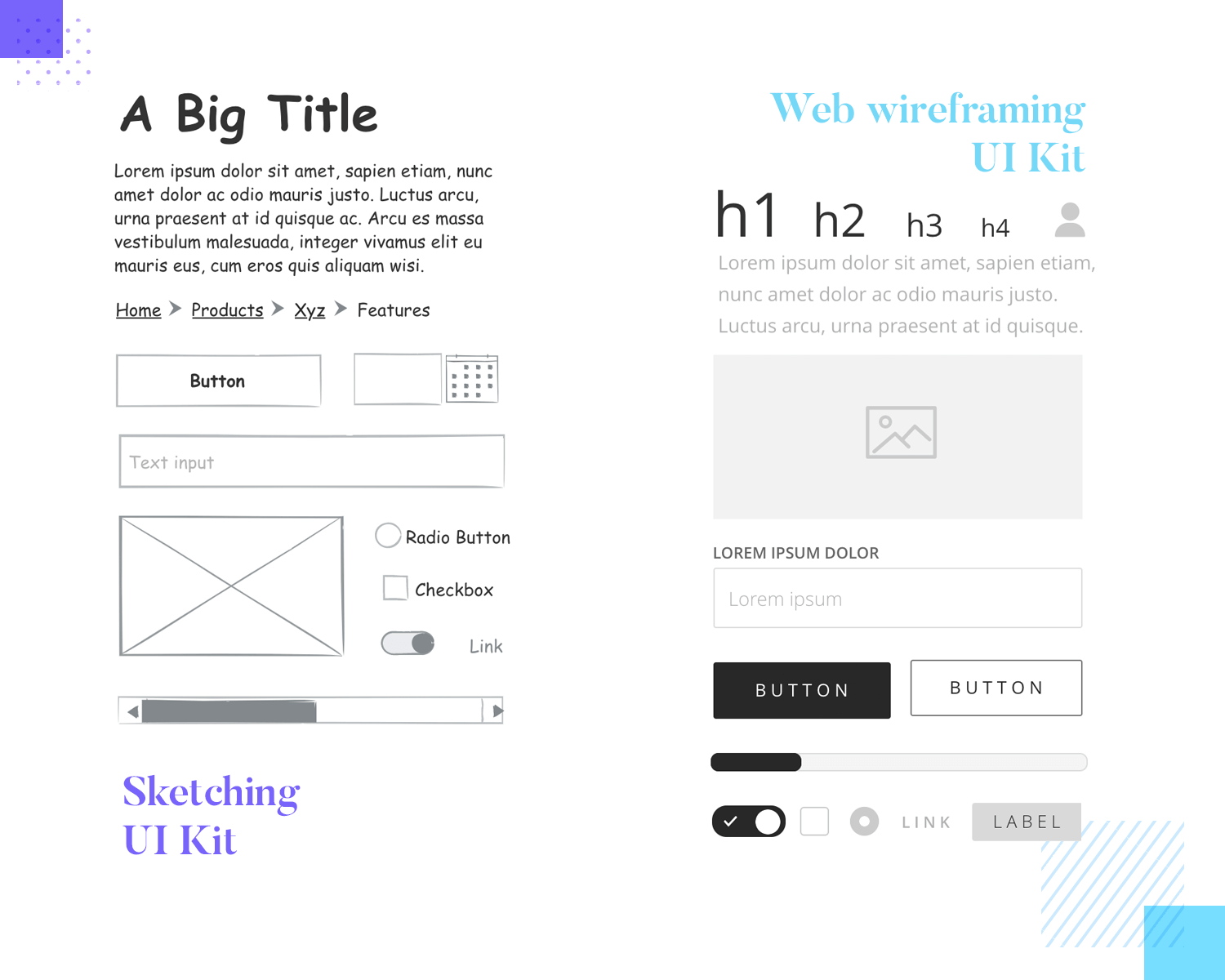 wireframing each screen with the right ui components