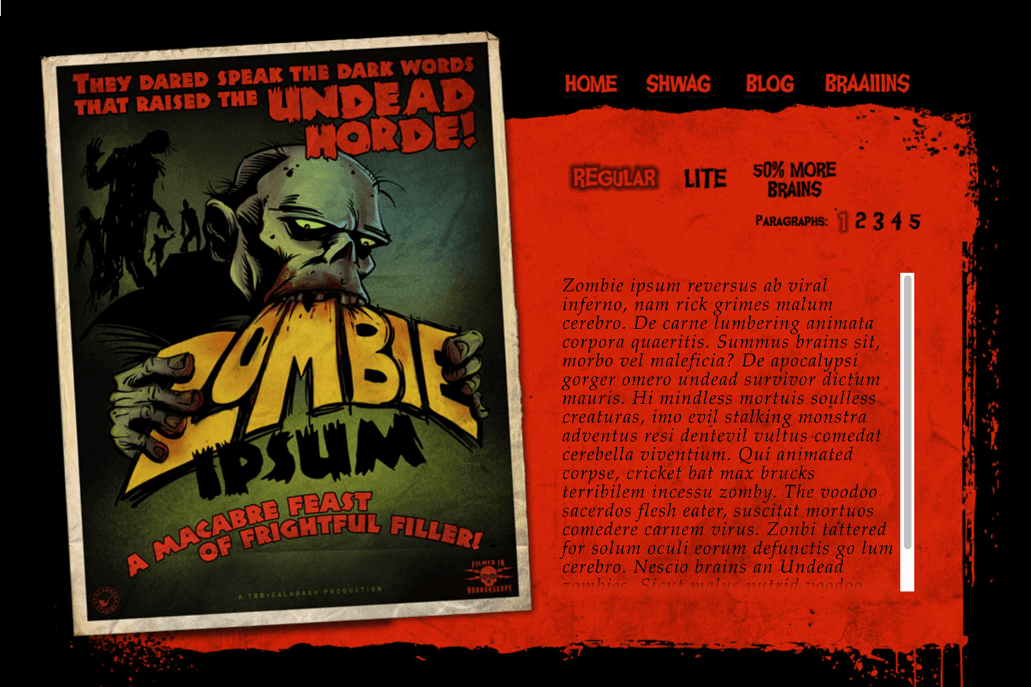 zombie ipsum as entertaining filler text